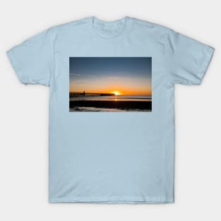 North Sea sunrise at the mouth of the River Blyth T-Shirt